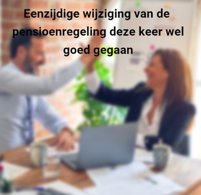 wijziging pensioenregeling